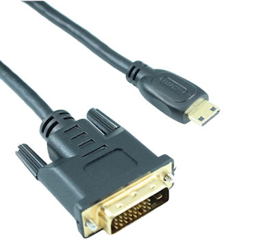 25ft DVI Male to Mini-HDMI Male 30 AWG,Black