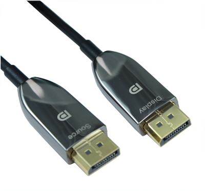 49ft DisplayPort to DisplayPort FIBER OPTIC (v1.4/8K@60) Cable, Gold Plated