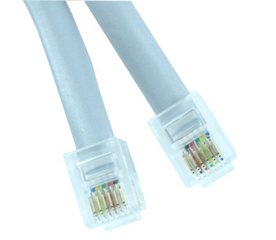 25Ft RJ12 Modular Telephone Cable, (6P6C 6 Conductor/3 Lines Reverse for Voice