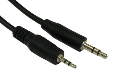 10inch 2.5mm to 3.5mm Mini Stereo TRS Plug Male/Male Cable, Black