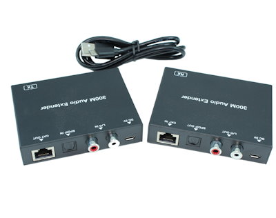 RCA Analog or Toslink Optical Audio via Network (CAT) Extender to 1000ft
