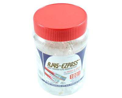 EZ-RJ45 Modular Plugs for CAT5E Wire, Pack of 100