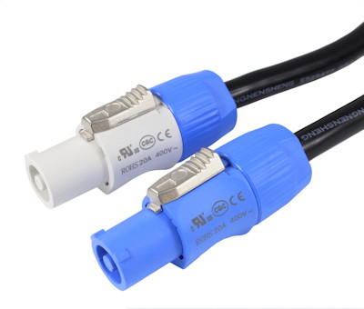 25ft PowerCON 20Amp NAC3FCA to NAC3FCB 12AWG UL Listed Cable