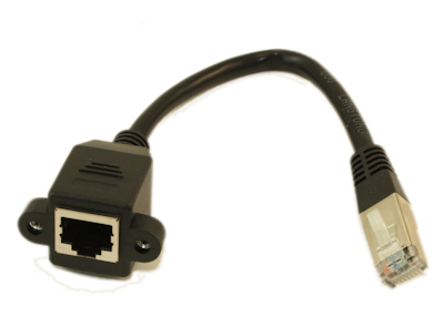 2ft Network MALE/FEMALE PANEL CONNECT, CAT5E SHIELDED, Gold Plated