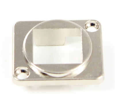 BLANK Keystone D-Series/Neutrik Panel Mount Connector, Nickel Finish