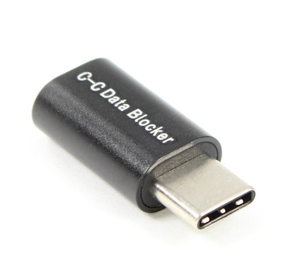 USB Data Blocker (Charge ONLY) Adapter, Type-C Male to Female, Black