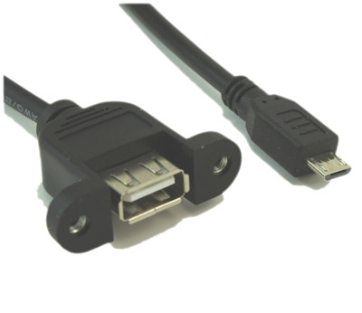36inch USB 2.0 Micro-B 5 MALE pin to A Female PANEL MOUNT Cable