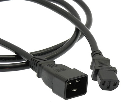 6ft Computer Power Cord (NEMA C13 to C20 Plug) 14AWG, Black