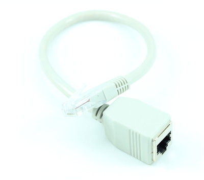 12inch CAT6 Network MALE/FEMALE Port-Saver, Gold Plated, BLACK
