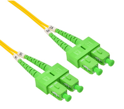 1 Meter SC/APC Single-Mode Duplex OFNR 9/125 Fiber Optic Networking Cable