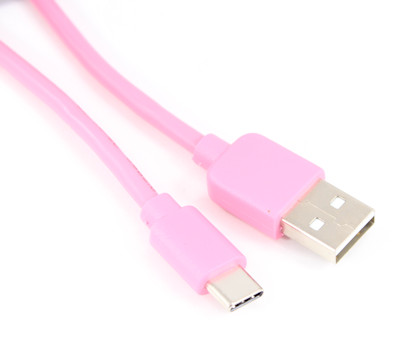 2ft USB Type-C Male to Type-A Male Cables, 480Mbps, Pink