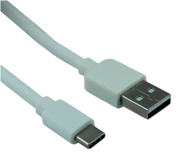 2ft USB Type-C Male to Type-A Male Cables, 480Mbps, White