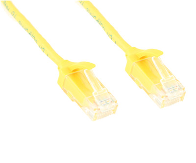 2ft Cat6 SLIM Ethernet RJ45 Patch Cable, Stranded, Snagless Booted, YELLOW