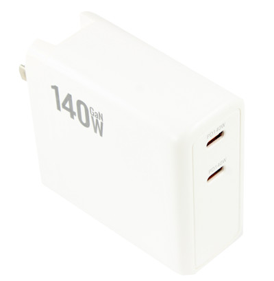 2 Port (Dual) USB-C PD 3.1 (Power Display) 140Watt Charger, White