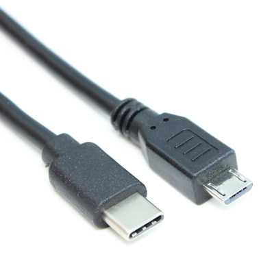 5inch USB 2.0 Type-C Male to Micro-B 5Pin Male Cable 480Mbps, Black