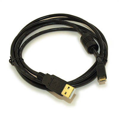 6ft USB 2.0 Type A Male to Micro-B 5-Pin Cable, 24AWG, w/Ferrites Gold plated