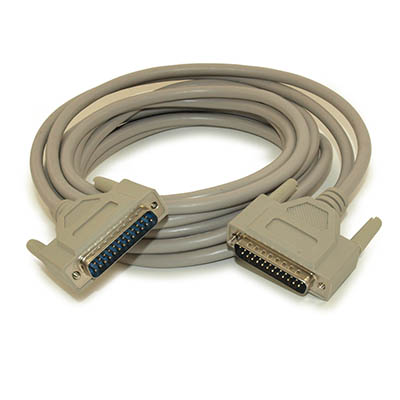 50ft Serial DB25/DB25 Straight-thru RS232 Male to Male Cable