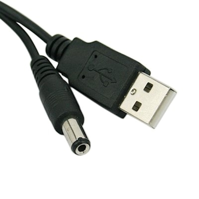 6inch USB 2.0 Type A Male to Barrel Connector (5.5/2.1mm) Power Cable