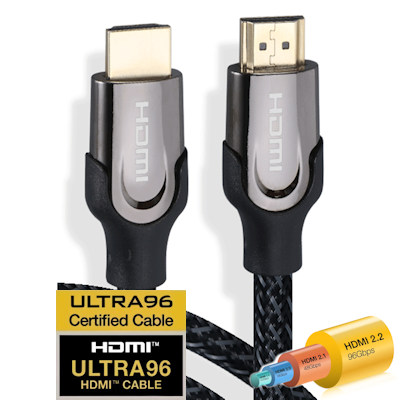 3ft ELITE Ultra 96 High Speed 16K@60Hz/96Gb HDMI Gold Plated Cable
