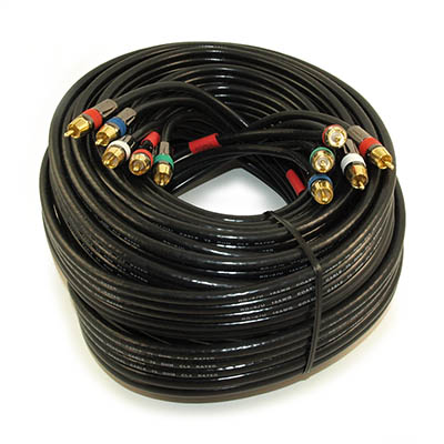 50ft RCA Premium IN-WALL 5-Wire Component Video/Audio Cables Gold Plated