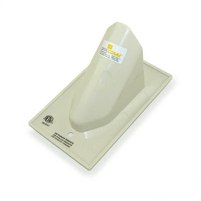 Wallplate: Single-Gang Recessed Cable Pass-thru, Light Almond