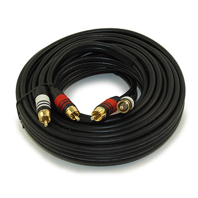 35ft 2 Wire RCA Premium Component Audio Cables, 24K Gold Plated, Black