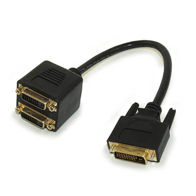 6inch DVI-D Male to 2 DVI-D Female Splitter (Mirror) Adapter Cable