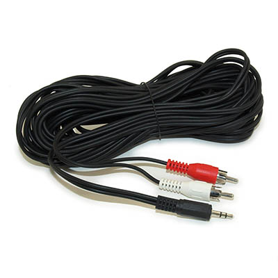 35ft 3.5mm Mini-Stereo TRS Male to Two RCA Male Audio Cable
