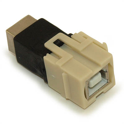 Keystone Jack Insert/Coupler USB 2 Type B to B, Female, Coupler Type, Ivory