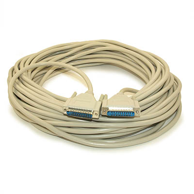 75ft Serial DB25/DB25 Straight-thru RS232 Male to Male Cable