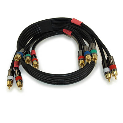 3ft RCA Premium IN-WALL 5-Wire Component Video/Audio Cables Gold Plated
