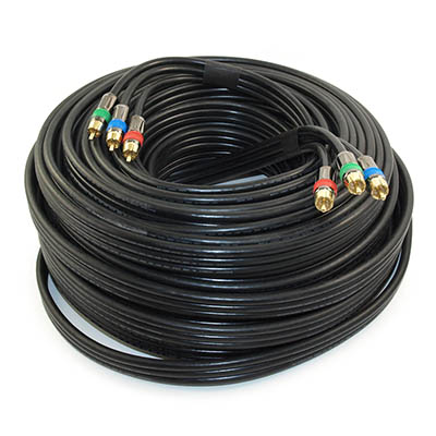 100ft 3 Wire RCA Premium IN-WALL Component Video Cables,24K Gold Plated