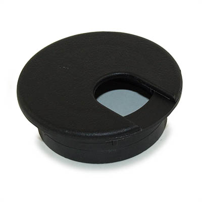 2IN CUT-HOLE SIZE Black Round Wire Management Grommet with Removable Lid