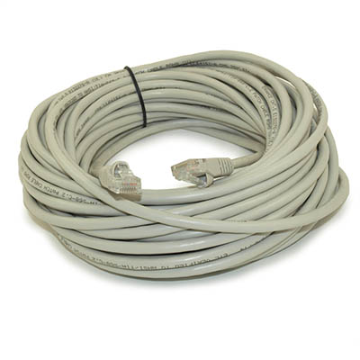 50ft Cat5E CROSSOVER Ethernet RJ45 Patch Cable, Snagless Booted, Gray