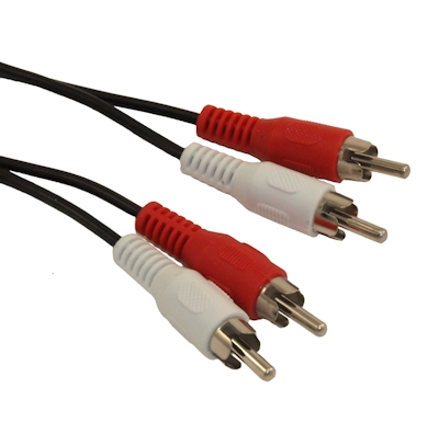 25ft 2 Wire RCA Audio Cables, Male/Male (General Duty)