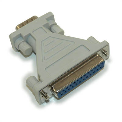 DB9 Male to DB25 Female, Adapter, (Serial Port) Molded