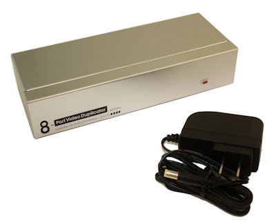 8-Way VGA Amplified Splitter, 400 MHz to 2048x1536