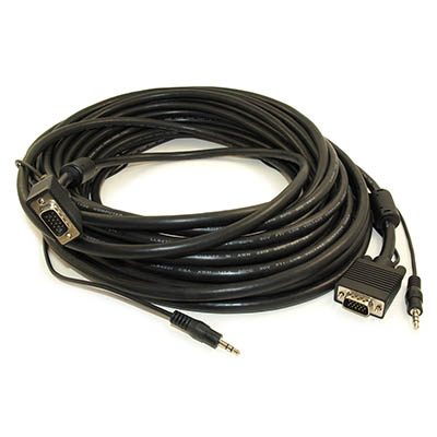 50ft Premium Tri-Shield VGA & 3.5mm Stereo TRS Audio M/M Combo Cable