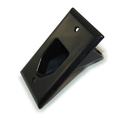 Wallplate: Single-Gang Recessed Cable Pass-thru, Black