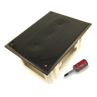 Wallplate: Recessed Media Box, Black