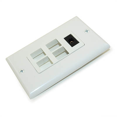 Wall plate: Toslink Optical (Female/Female) + 4 Hole Keystone, White