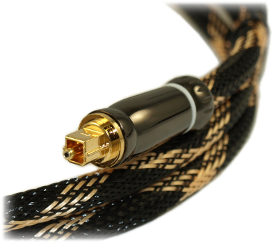 TOSLINK Optical Cable with Metal Connectors for Digital Audio