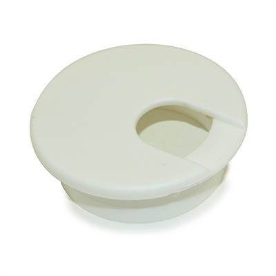 2IN CUT-HOLE SIZE White Round Wire Management Grommet with Removable Lid