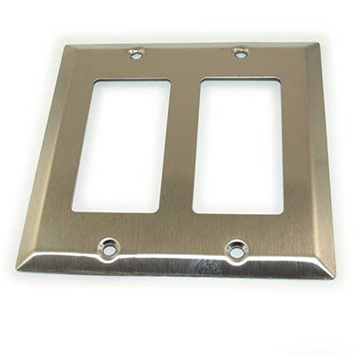 Wall plate: 2 Gang Decor Outer Frame, Stainless Steel