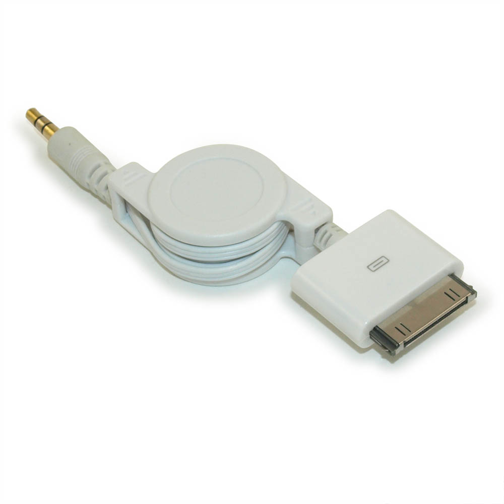 My Cable Mart - 2.5ft iPhone/iPod Audio out Apple(TM) Connector to 3.5mm, Retractable