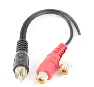 6inch RCA Plug/2 RCA Jack cable (1 RCA Male to 2 RCA Female)