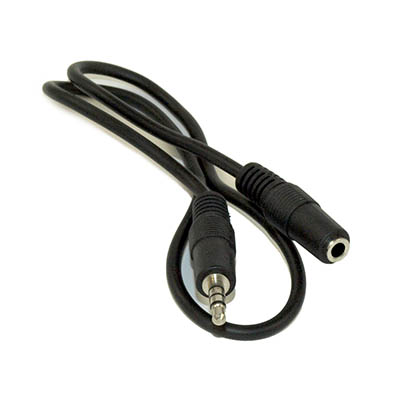 1.5ft 3.5mm 4 Conductor TRRS / 3 Band + Mic or Video M/F EXTENSION Cable