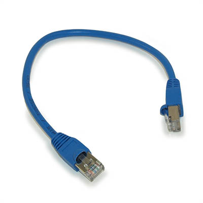 1ft Cat5E SHIELDED Ethernet RJ45 Patch Cable,Stranded,Snagless Booted,BLUE