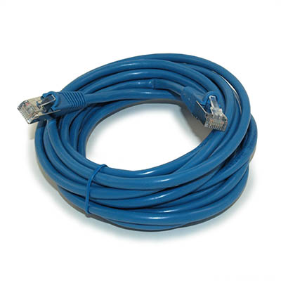 15ft Cat5E SHIELDED Ethernet RJ45 Patch Cable,Stranded,Snagless Booted,BLUE