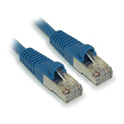 20ft Cat5E SHIELDED Ethernet RJ45 Patch Cable,Stranded,Snagless Booted,BLUE